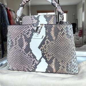 Louis Vuitton Python Gray and White with Structured Elegance